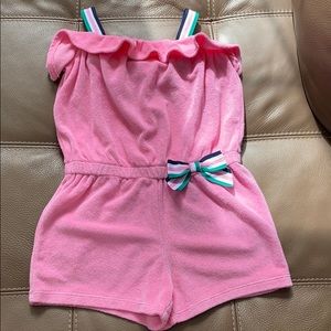 Janie and Jack Girls Pink Romper 6 Years